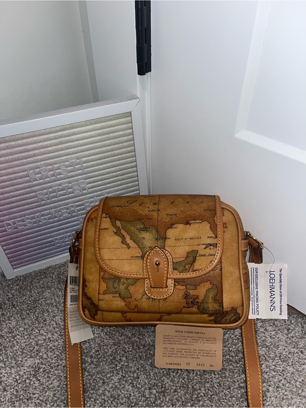 NWT Alviero Martini 1st Classe Flap Over Borsa Tracolla Front Pouch Crossbody - Picture 5 of 11